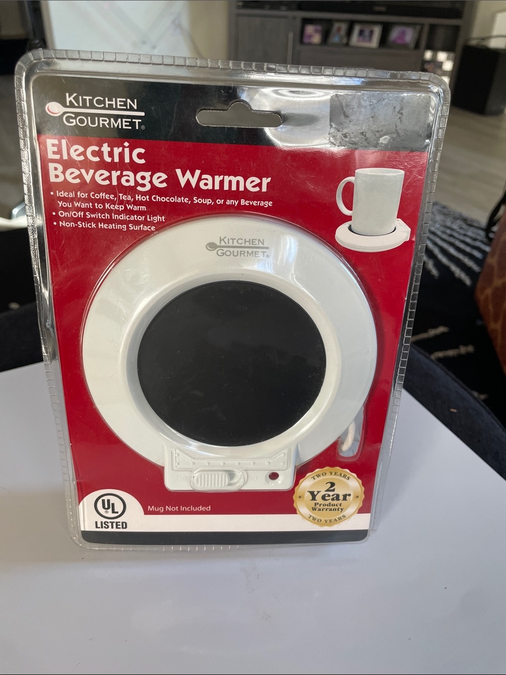 White Electric Beverage Warmer - Compact Drink Heater